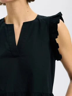 Selected Femme naisten mekko, SLFBLAIR-IDA SL LONG DRESS Musta