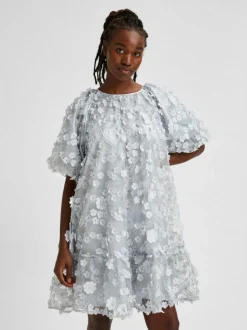 Selected Femme Naisten Mekko SLFALBERTA 2/4 DRESS Vaaleansininen