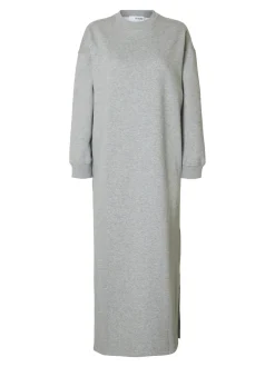 Selected Femme naisten mekko, SLFGIA LS ANKLE DRESS Vaaleanharmaa