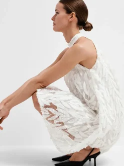 Selected Femme Naisten Mekko, SLFFLORITA SL HALTERNECK SHORT DRESS Luonnonvalkoinen