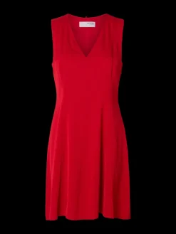 Selected Femme naisten mekko, SLFLEONORE REGULAR SL SHORT CAPE DRESS B Equestrian Red