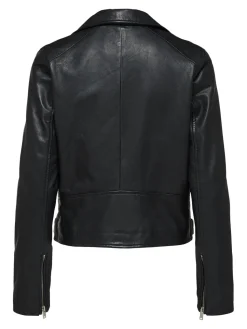 Selected Femme Naisten Nahkatakki, Katie Leather Jacket Black
