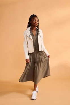 Selected Femme Naisten Nahkatakki, Katie Leather Jacket Luonnonvalkoinen