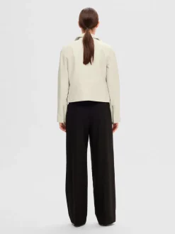 Selected Femme Naisten Nahkatakki, Katie Leather Jacket Luonnonvalkoinen