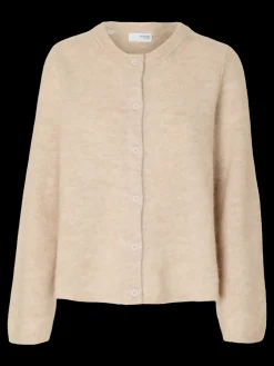 Selected Femme naisten neuletakki, SLFLULU NEW LS KNIT CARDIGAN Birch Melange