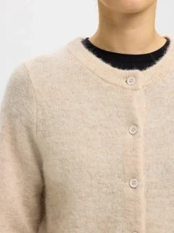 Selected Femme naisten neuletakki, SLFLULU NEW LS KNIT CARDIGAN Birch Melange