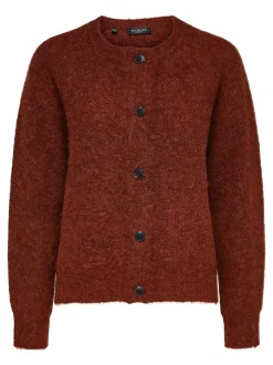 Selected Femme, Naisten Neuletakki, Lulu LS Knit Short Cardigan Poltettu Oranssi