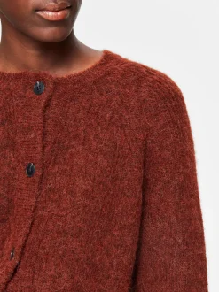 Selected Femme, Naisten Neuletakki, Lulu LS Knit Short Cardigan Poltettu Oranssi