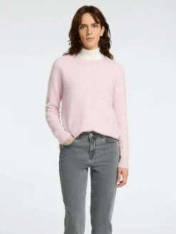 Selected Femme Naisten Neulepaita, Lulu LS Knit O-Neck, Bleached Mauve Melan