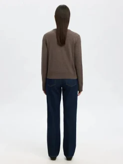 Selected Femme Naisten Neuletakki, SLFThea LS Knit Merino Cardigan Noos Delicioso