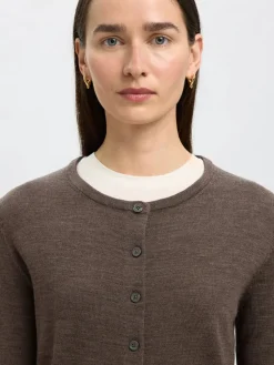 Selected Femme Naisten Neuletakki, SLFThea LS Knit Merino Cardigan Noos Delicioso