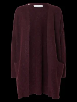 Selected Femme Naisten Neuletakki Lulu New Knit Long Cardigan Fig Melange