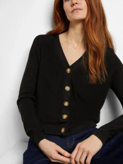 Selected Femme naisten neuletakki, SLFELINNA LS KNIT CARDIGAN Musta