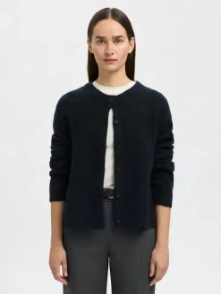 Selected Femme naisten neuletakki, SLFLULU NEW LS KNIT CARDIGAN Dark Sapphire Melange