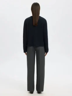 Selected Femme naisten neuletakki, SLFLULU NEW LS KNIT CARDIGAN Dark Sapphire Melange