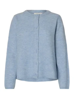 Selected Femme naisten neuletakki SLFLULU NEW LS KNIT CARDIGAN, Cashmere Blue Melange