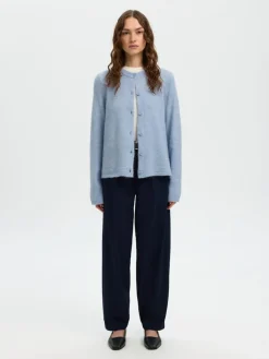 Selected Femme naisten neuletakki SLFLULU NEW LS KNIT CARDIGAN, Cashmere Blue Melange