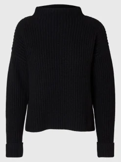Selected Femme naisten neulepusero SLFSELMA SUS LS KNIT PULLOVER NOOS, musta