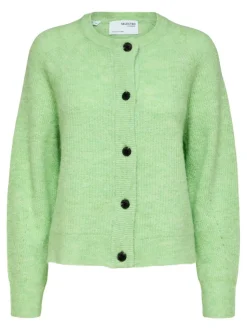Selected Femme, Naisten Neuletakki, Lulu LS Knit Short Cardigan Vihreä