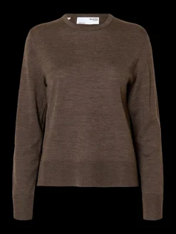 Selected Femme Naisten Neulepaita, Slfthea LS Knit Merino O-Neck Noos Delicioso