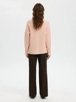 Selected Femme naisten neulepusero SLFSELMA SUS LS KNIT PULLOVER NOOS, Pale Dogwood