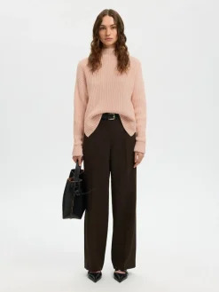 Selected Femme naisten neulepusero SLFSELMA SUS LS KNIT PULLOVER NOOS, Pale Dogwood