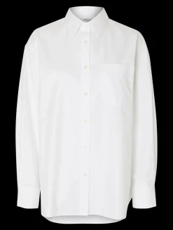 Selected Femme naisten paitapusero SLFESTER LS OVERSIZE SHIRT NOOS, valkoinen