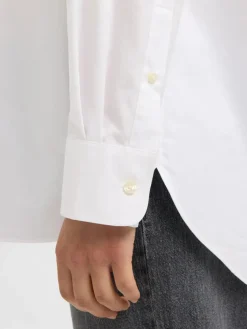 Selected Femme naisten paitapusero SLFESTER LS OVERSIZE SHIRT NOOS, valkoinen