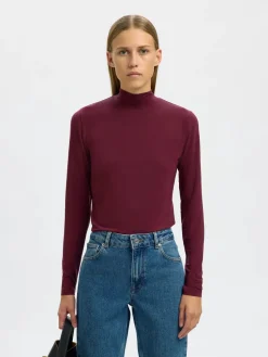 Selected Femme Naisten Paita, SLFMANJA LS HIGH NECK NOOS Fig