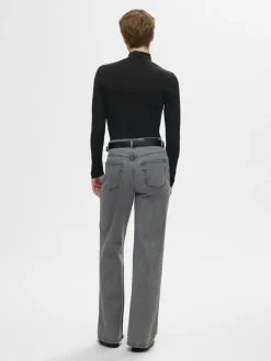 Selected Femme Naisten Paita, SLFMANJA LS HIGH NECK NOOS Black