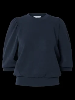 Selected Femme Naisten Pusero, SLFTENNY 3/4 SWEAT TOP NOOS Dark Sapphire
