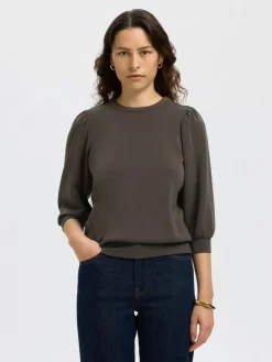 Selected Femme Naisten Pusero, SLFTENNY 3/4 SWEAT TOP NOOS Delicioso