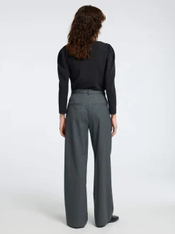 Selected Femme Naisten Pusero, SLFFNEJA LS V-NECK TOP Musta