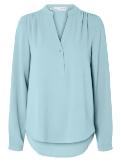 Selected Femme Naisten Pusero, SLFMIVIA LS TOP B, Blue Glow