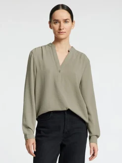 Selected Femme Naisten Pusero, SLFMIVIA LS TOP B Khaki