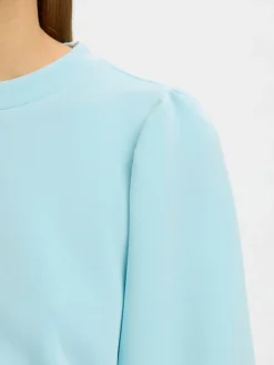 Selected Femme Naisten Pusero SLFTENNY 3/4 SWEAT TOP NOOS, Blue Glow