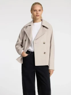 Selected Femme naisten takki, SLFALMA SHORT WOOL JACKET Vaalea Beige