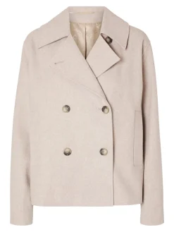 Selected Femme naisten takki, SLFALMA SHORT WOOL JACKET Vaalea Beige
