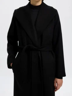 Selected Femme naisten takki SLFROSA LANO COAT, musta