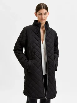 Selected Femme Naisten Tikkitakki SLFFILLY QUILTED COAT B Musta