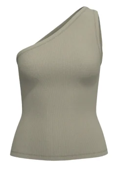 Selected Femme Naisten Toppi, SLFANNA ONE SHOULDER TOP Khaki