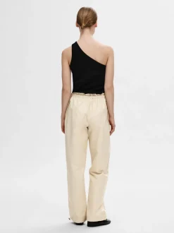 Selected Femme Naisten Toppi, SLFANNA ONE SHOULDER TOP Musta