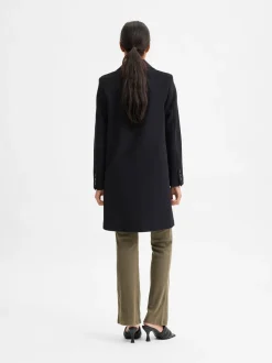 Selected Femme Naisten Villakangastakki, SLFNEW SASJA WOOL COAT NOOS Musta