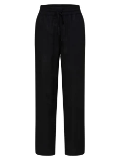 Selected Femme pellavahousut, SLFVIVA-GULIA MW LONG LINEN PANT NOOS Musta