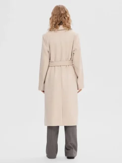 Selected Femme Villakangastakki, SLFROSA WOOL COAT Luonnonvalkoinen