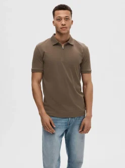 Selected Homme Fave Zip Polo Keskiruskea