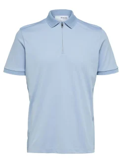 Selected Homme Fave Zip Polo Vaaleansininen