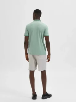 Selected Homme Fave Zip Polo Limenvihreä