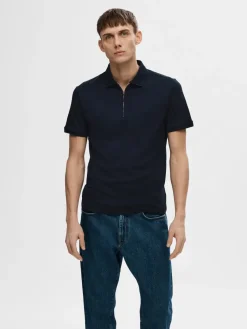 Selected Homme Fave Zip Polo Sky Captain