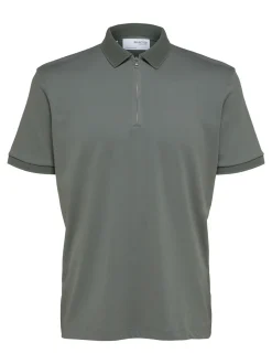 Selected Homme Fave Zip Polo Armeijanvihreä